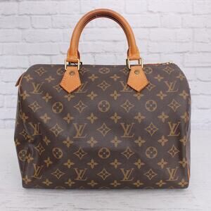 Louis Vuitton Speedy 30 Monogram Satchel Purse Brown Handbag Large Tote A5368